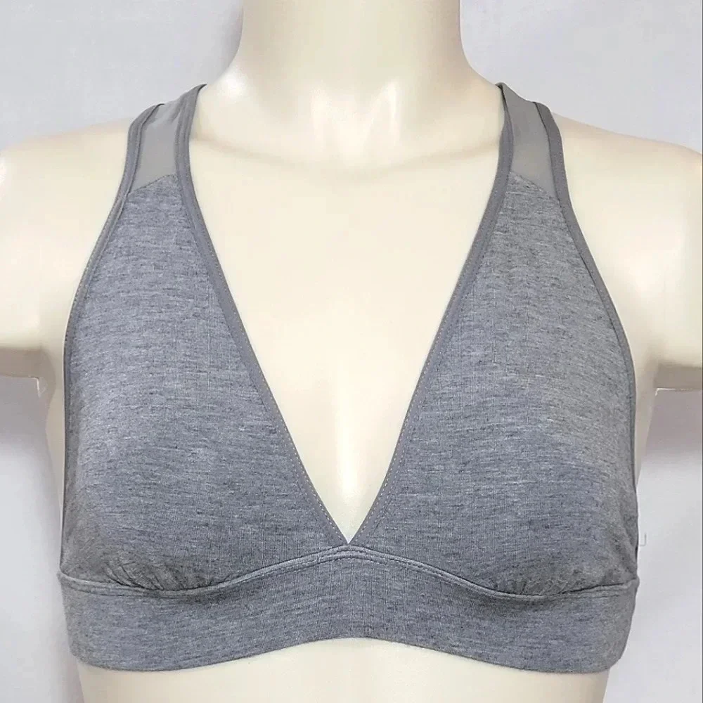 XS X-SMALL Xhilaration Cotton Modal Sporty Crossback‎ Bralette Bra Gray NWT